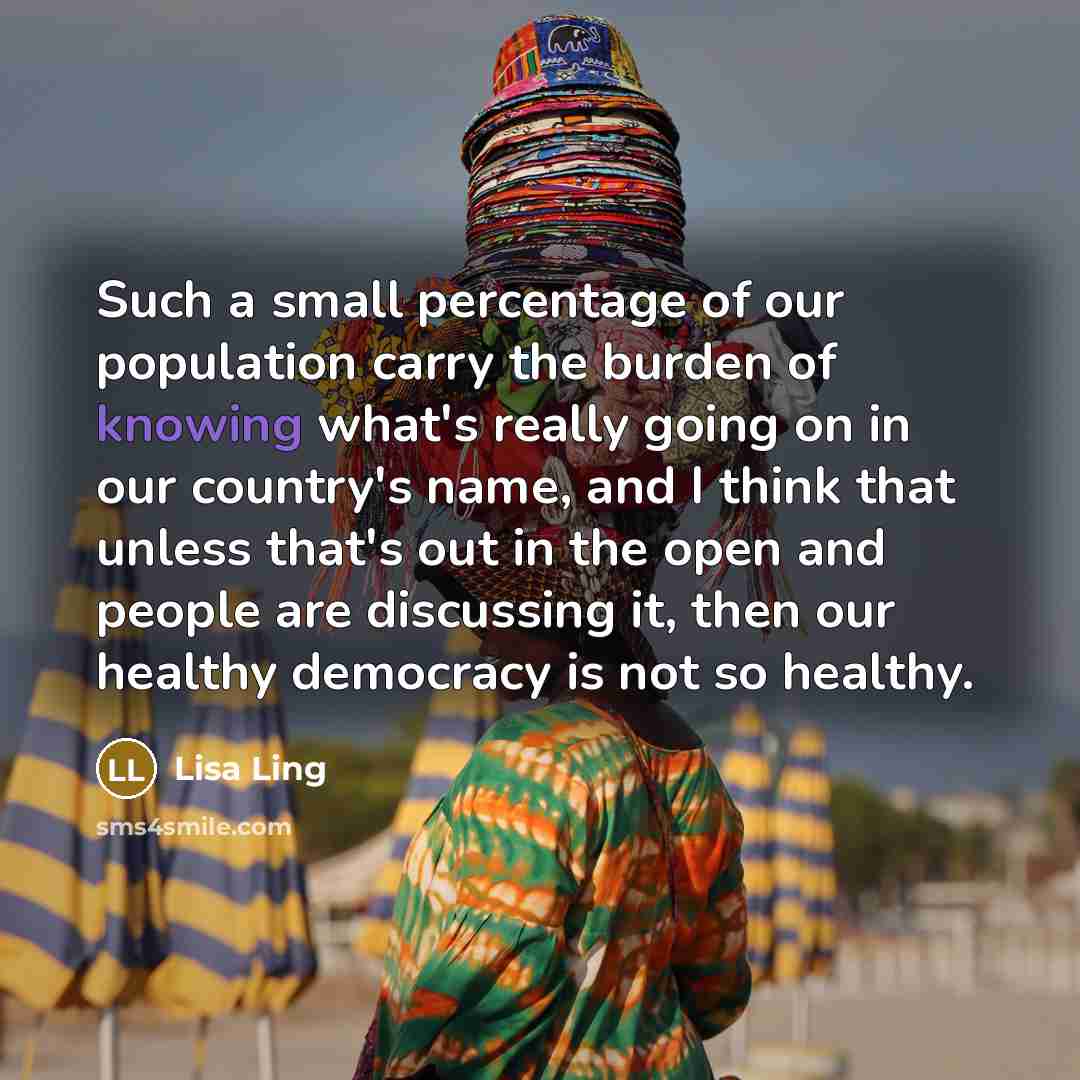 “Such a small percentage of our population carry the burden…” quote by Lisa Ling