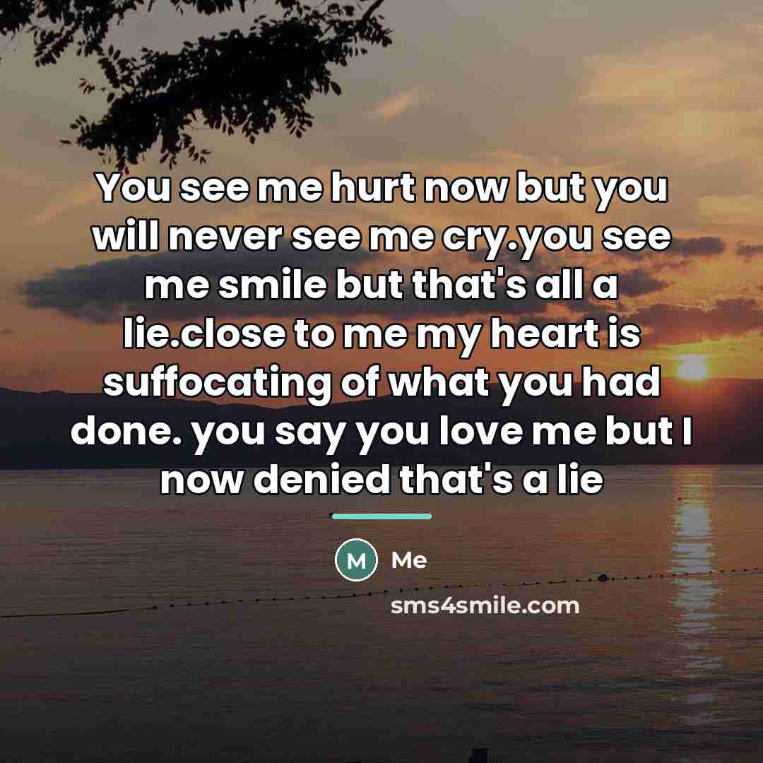 “You see me hurt now but you will never see…” quote by Me