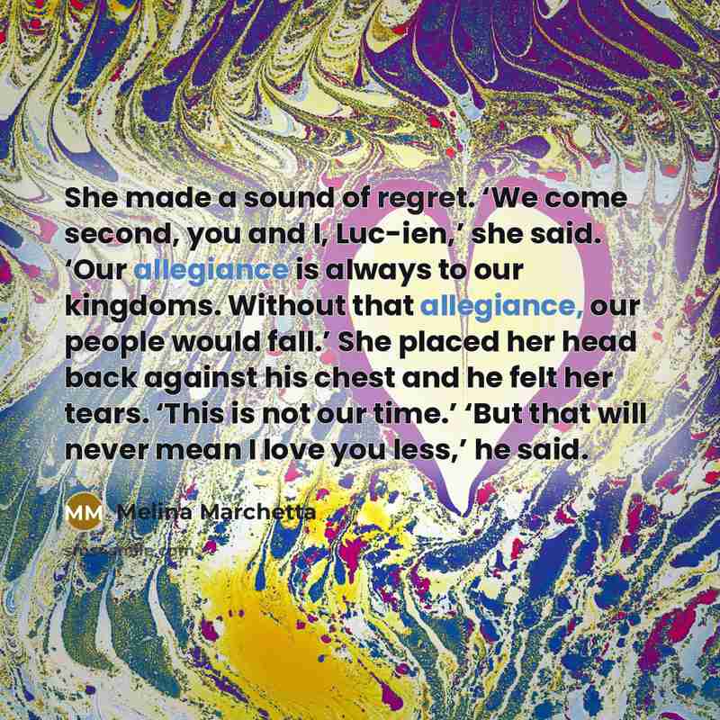 “She made a sound of regret. ‘We come second, you…” quote by Melina Marchetta