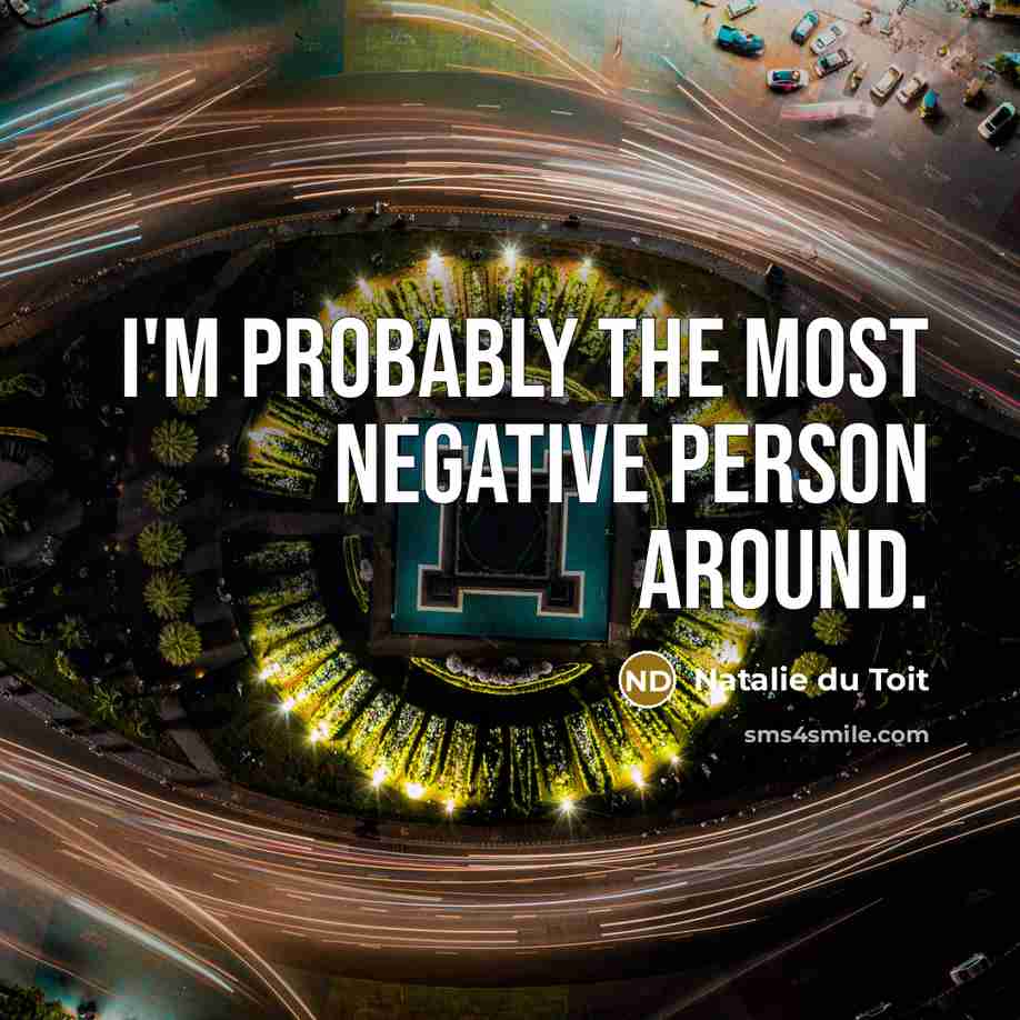 “I'm probably the most negative person around.…” quote by Natalie du Toit