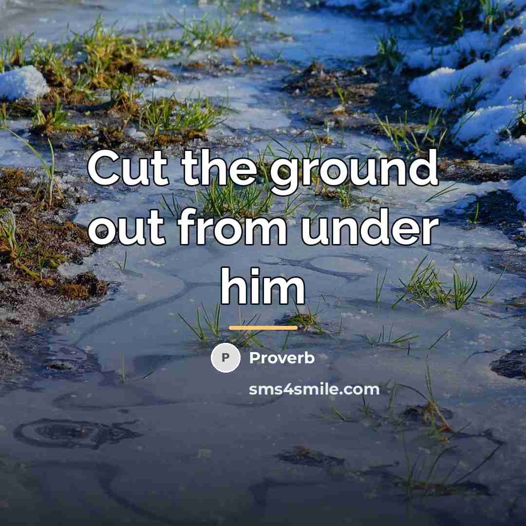 “Cut the ground out from under him…” quote by Proverb