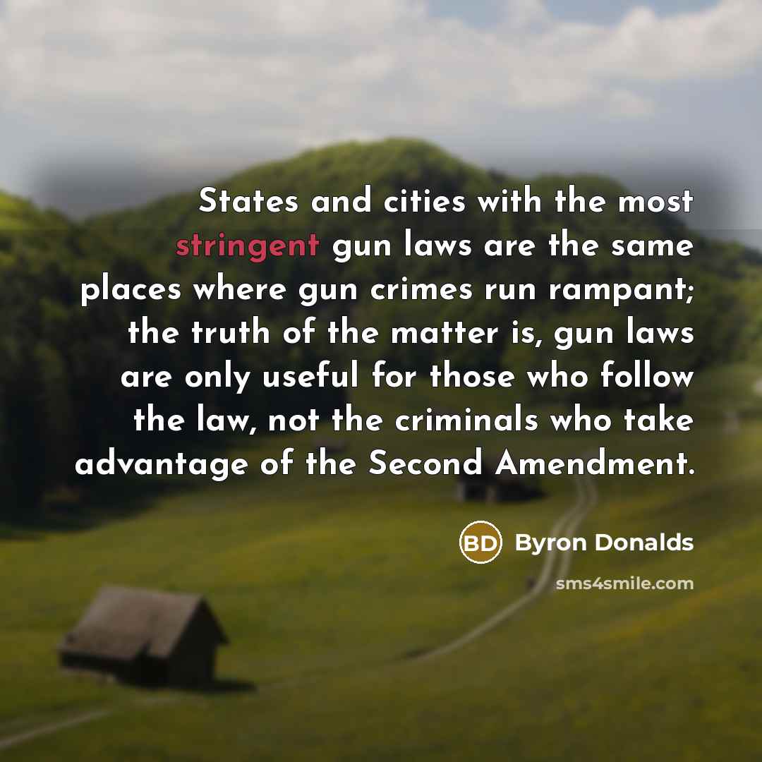 “States and cities with the most stringent gun laws are…” quote by Byron Donalds