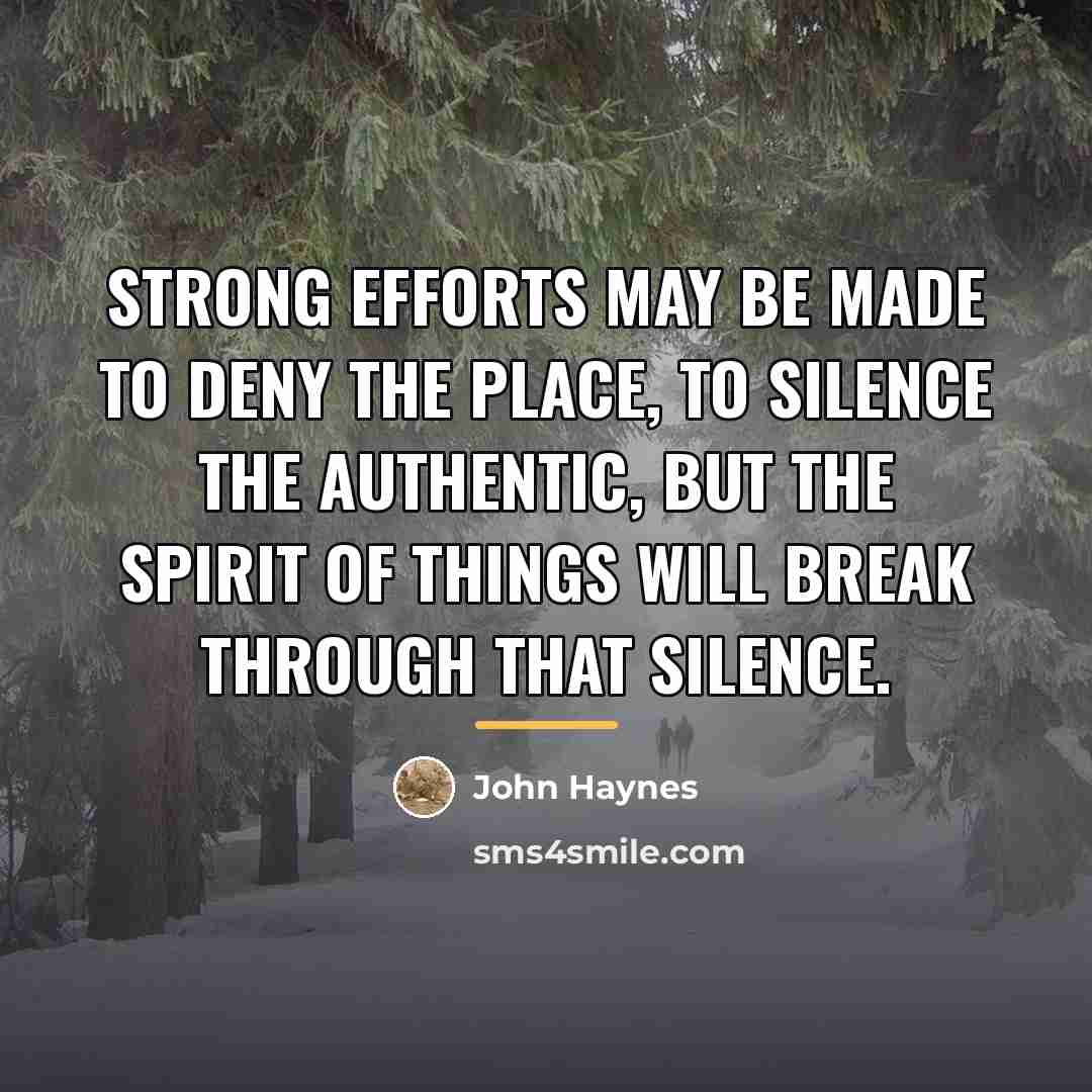 “Strong efforts may be made to deny the place, to…” quote by John Haynes