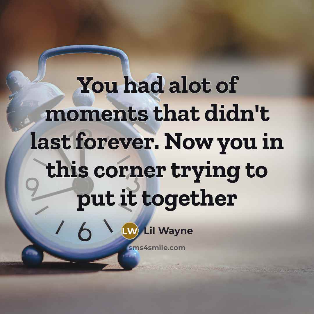 “You had alot of moments that didn't last forever. Now…” quote by Lil Wayne