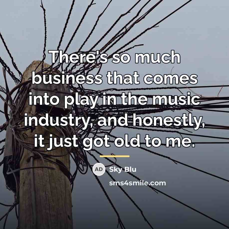 “There's so much business that comes into play in the…” quote by Sky Blu