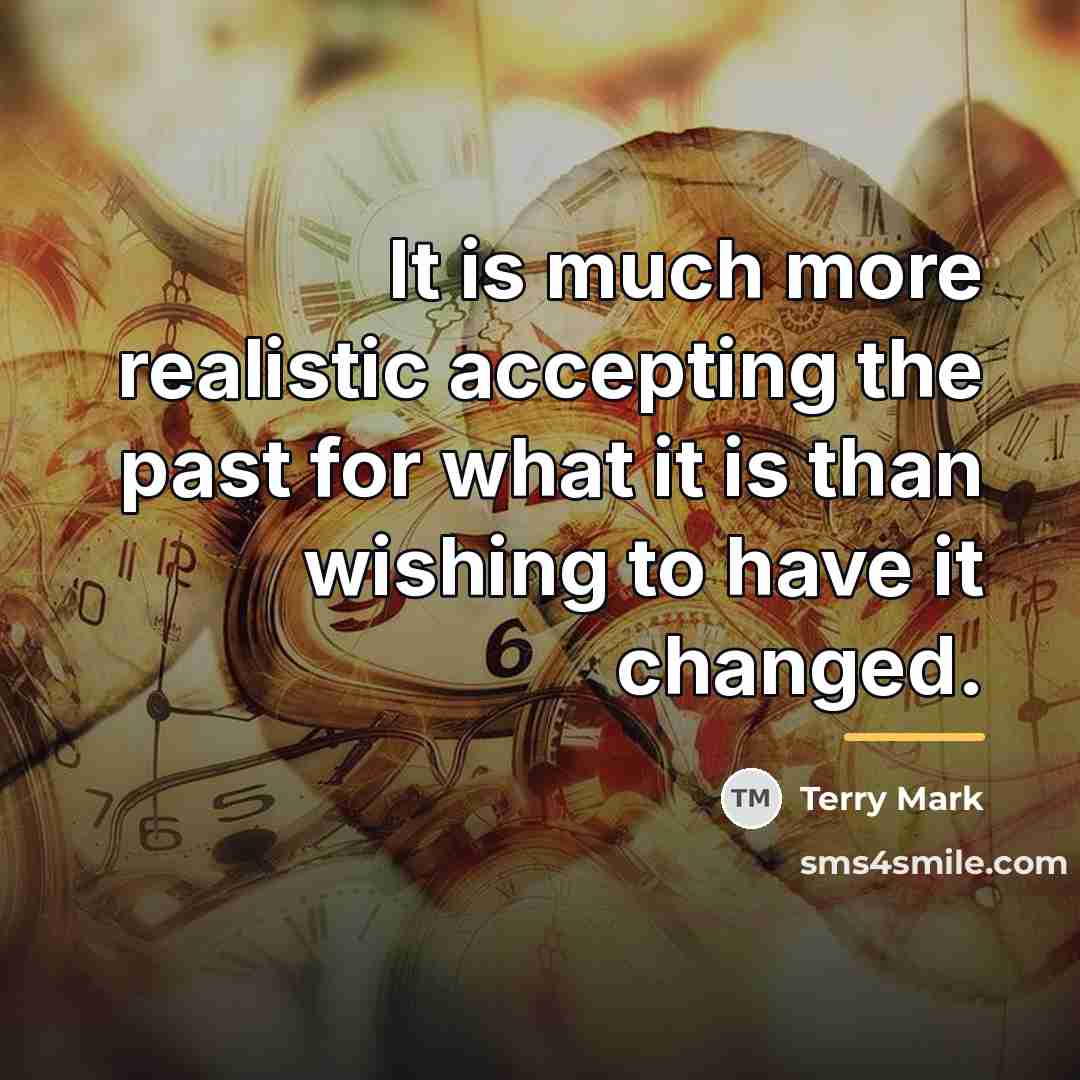 “It is much more realistic accepting the past for what…” quote by Terry Mark