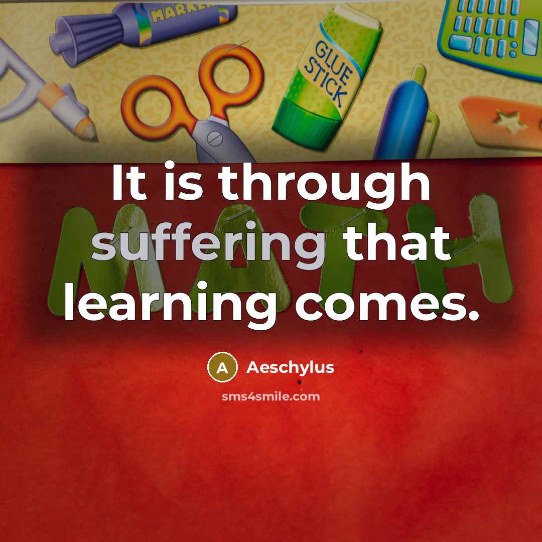 “It is through suffering that learning comes.” quote by Aeschylus