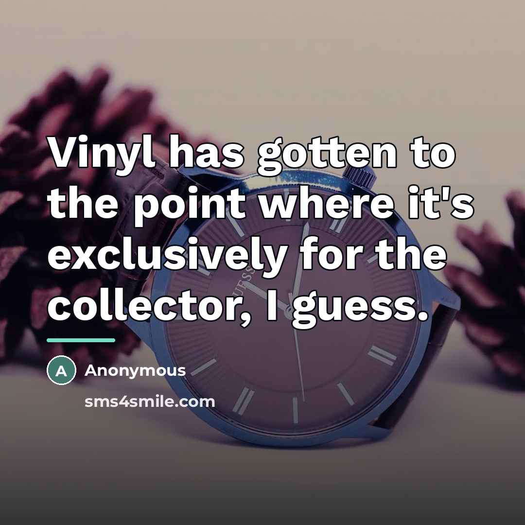 “Vinyl has gotten to the point where it's exclusively for…” quote by Anonymous