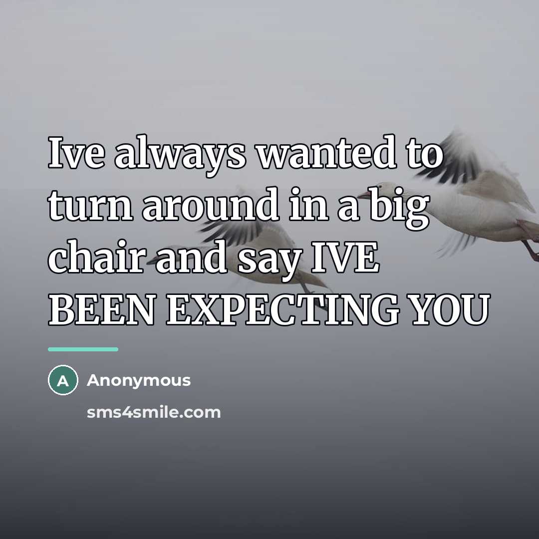 “Ive always wanted to turn around in a big chair…” quote by Anonymous