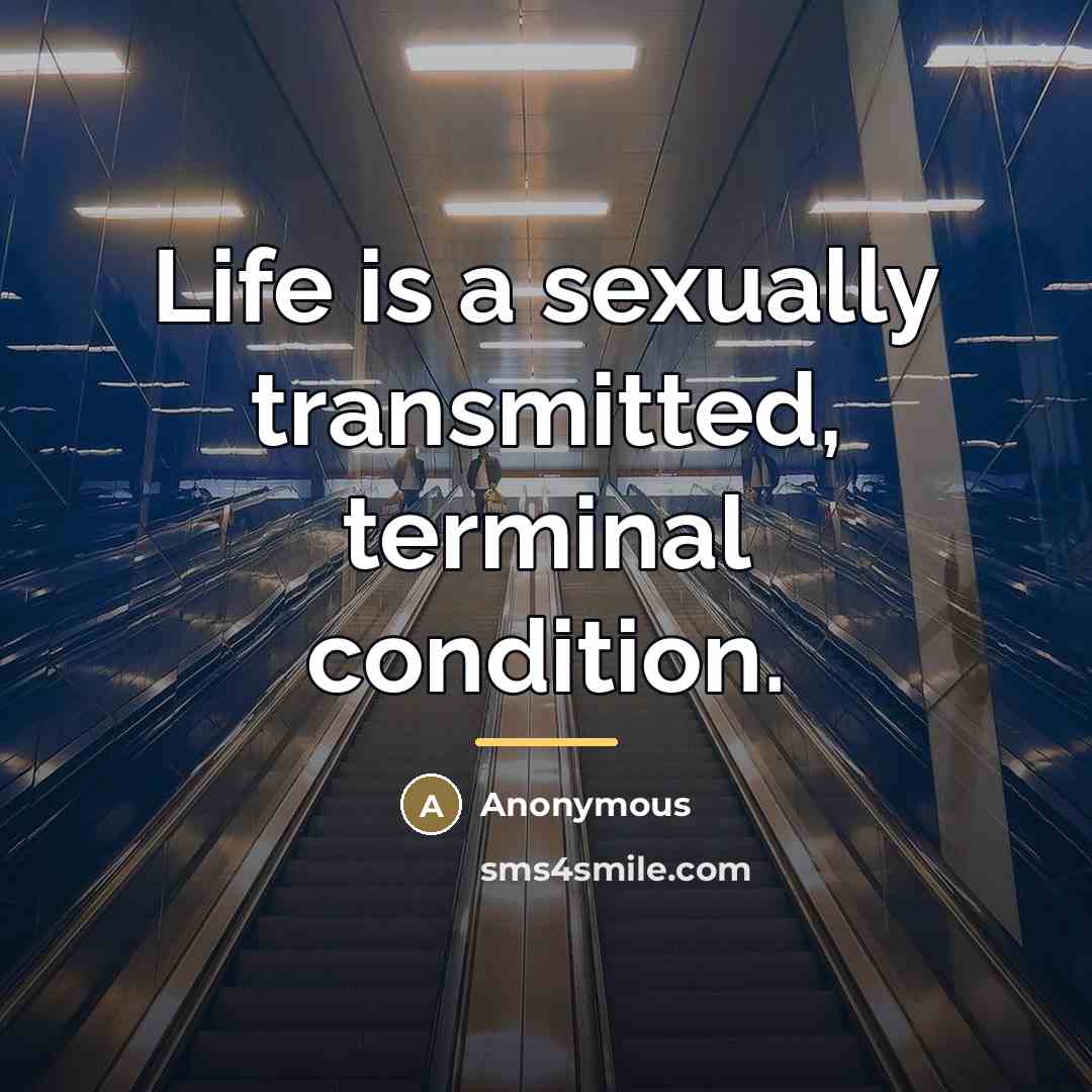 “Life is a sexually transmitted, terminal condition.…” quote by Anonymous