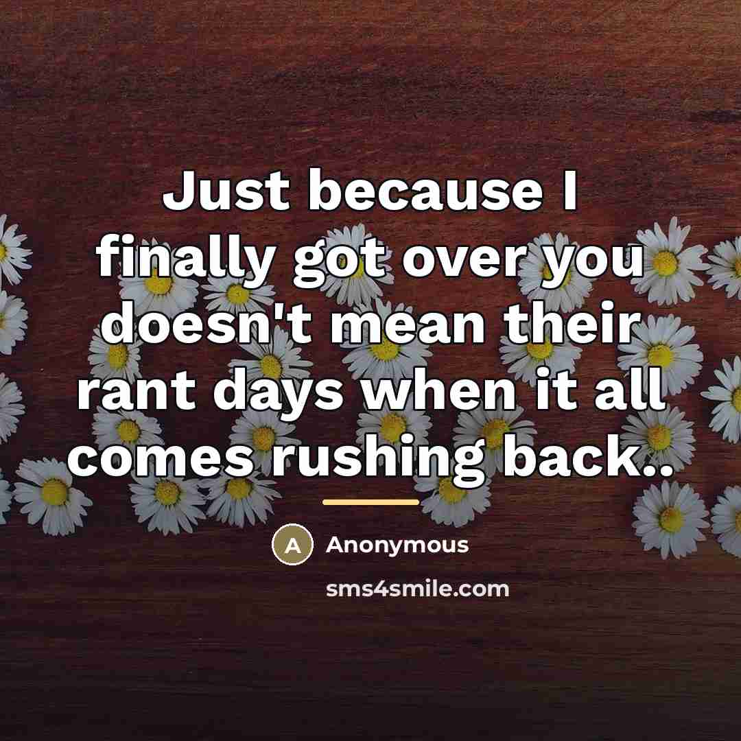 “Just because I finally got over you doesn't mean their…” quote by Anonymous