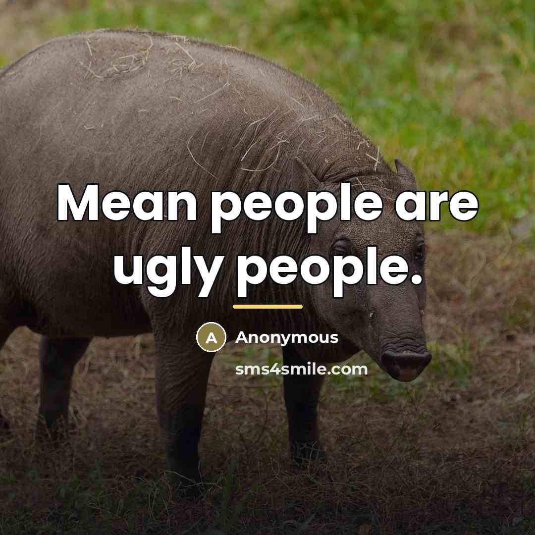 “Mean people are ugly people.…” quote by Anonymous