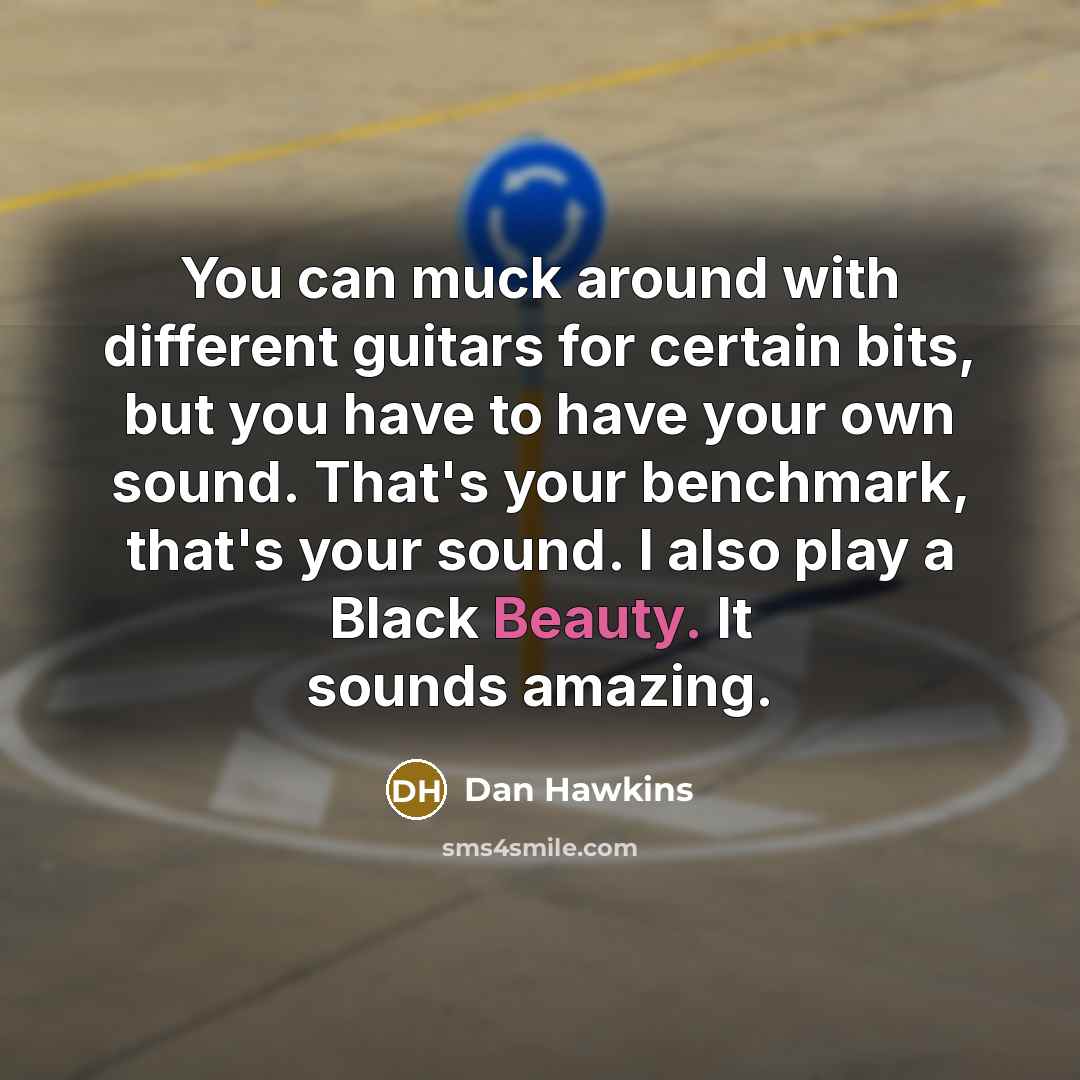 “You can muck around with different guitars for certain bits,…” quote by Dan Hawkins