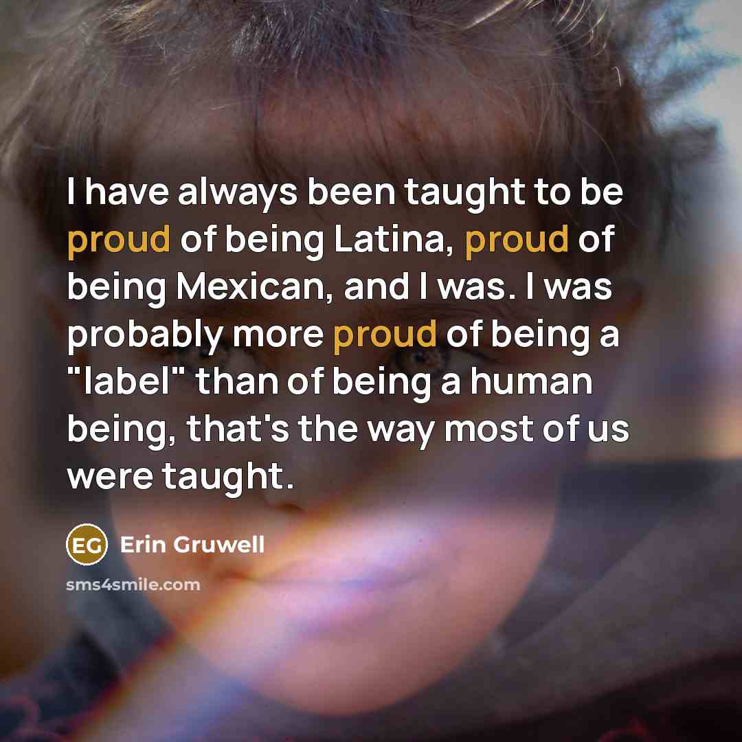 “I have always been taught to be proud of being…” quote by Erin Gruwell