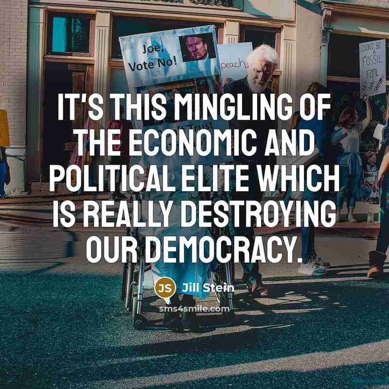 “It's this mingling of the economic and political elite which…” quote by Jill Stein