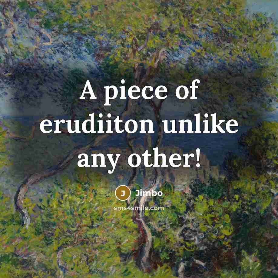 “A piece of erudiiton unlike any other!” quote by Jimbo