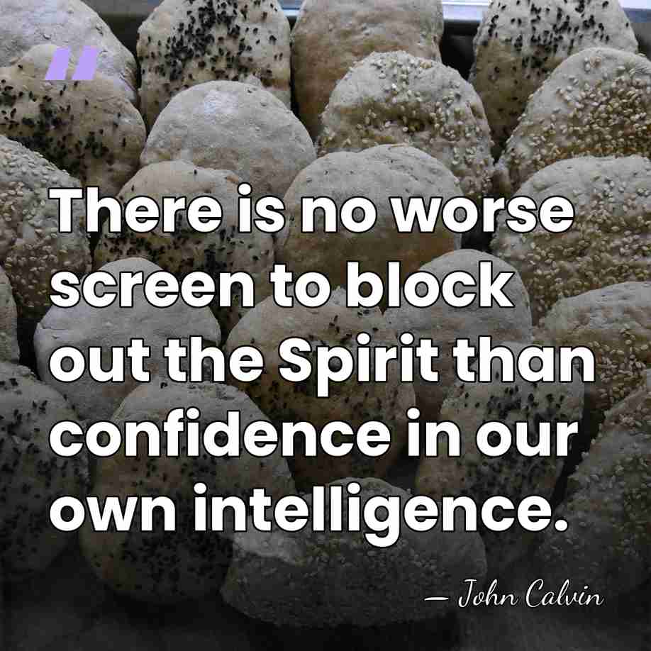 There is no worse screen to block out the Spirit than confidence&hellip; - John Calvin