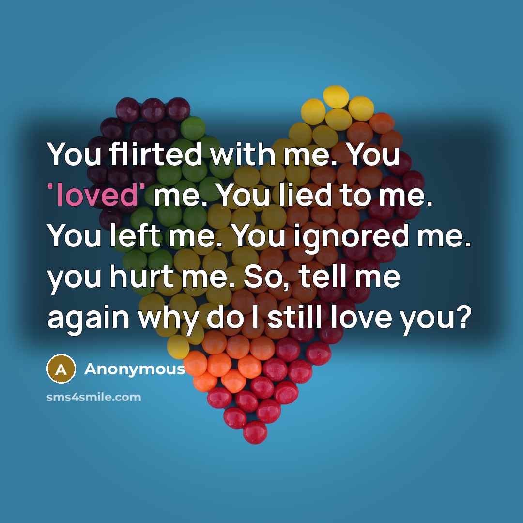 “You flirted with me. You 'loved' me. You lied to…” quote by Anonymous