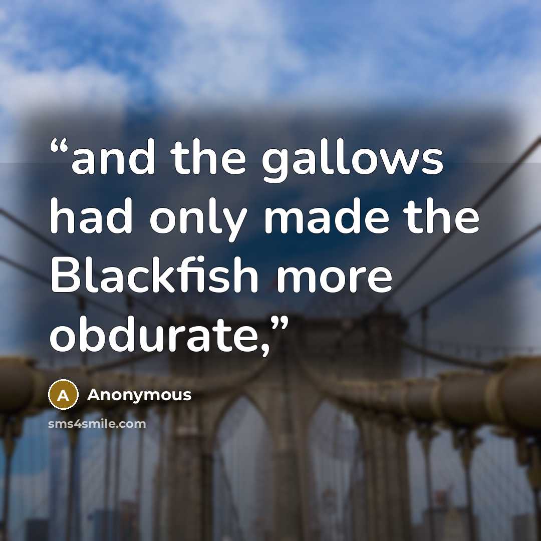 “and the gallows had only made the Blackfish more obdurate,” quote by Anonymous