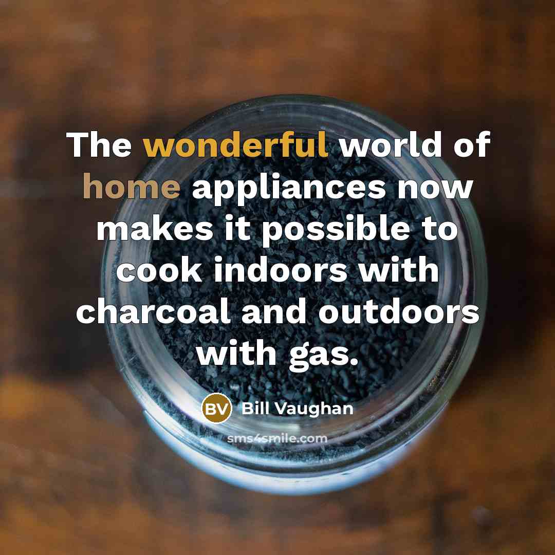 “The wonderful world of home appliances now makes it possible…” quote by Bill Vaughan
