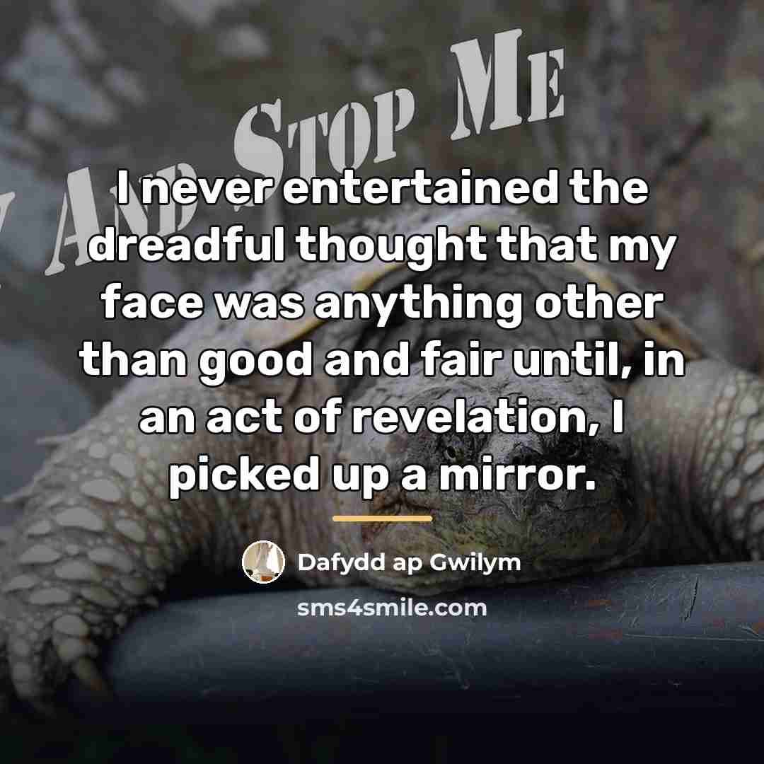“I never entertained the dreadful thought that my face was…” quote by Dafydd ap Gwilym