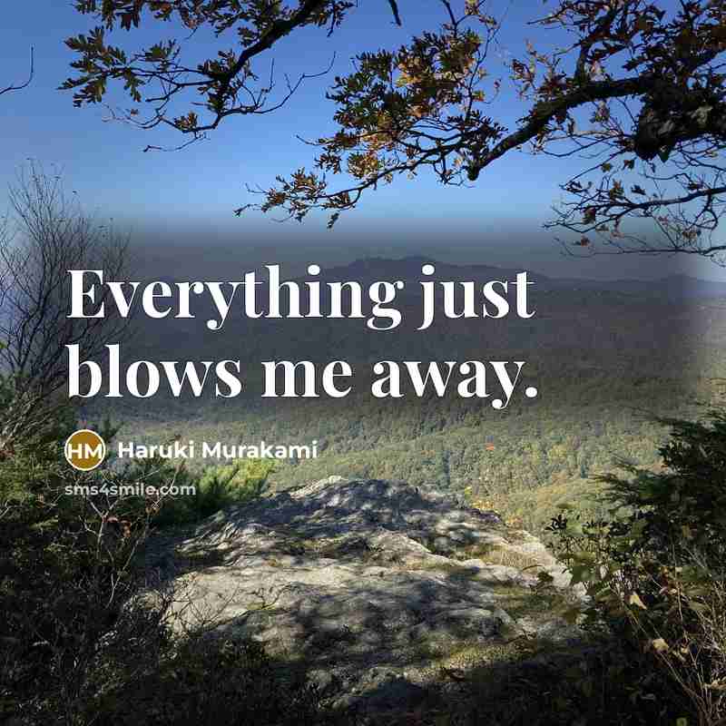 “Everything just blows me away.” quote by Haruki Murakami