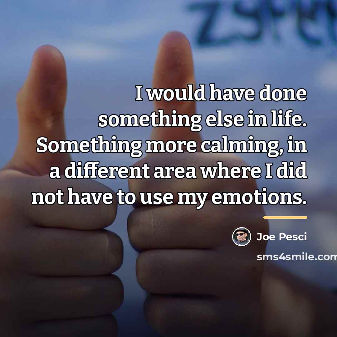 “I would have done something else in life. Something more…” quote by Joe Pesci