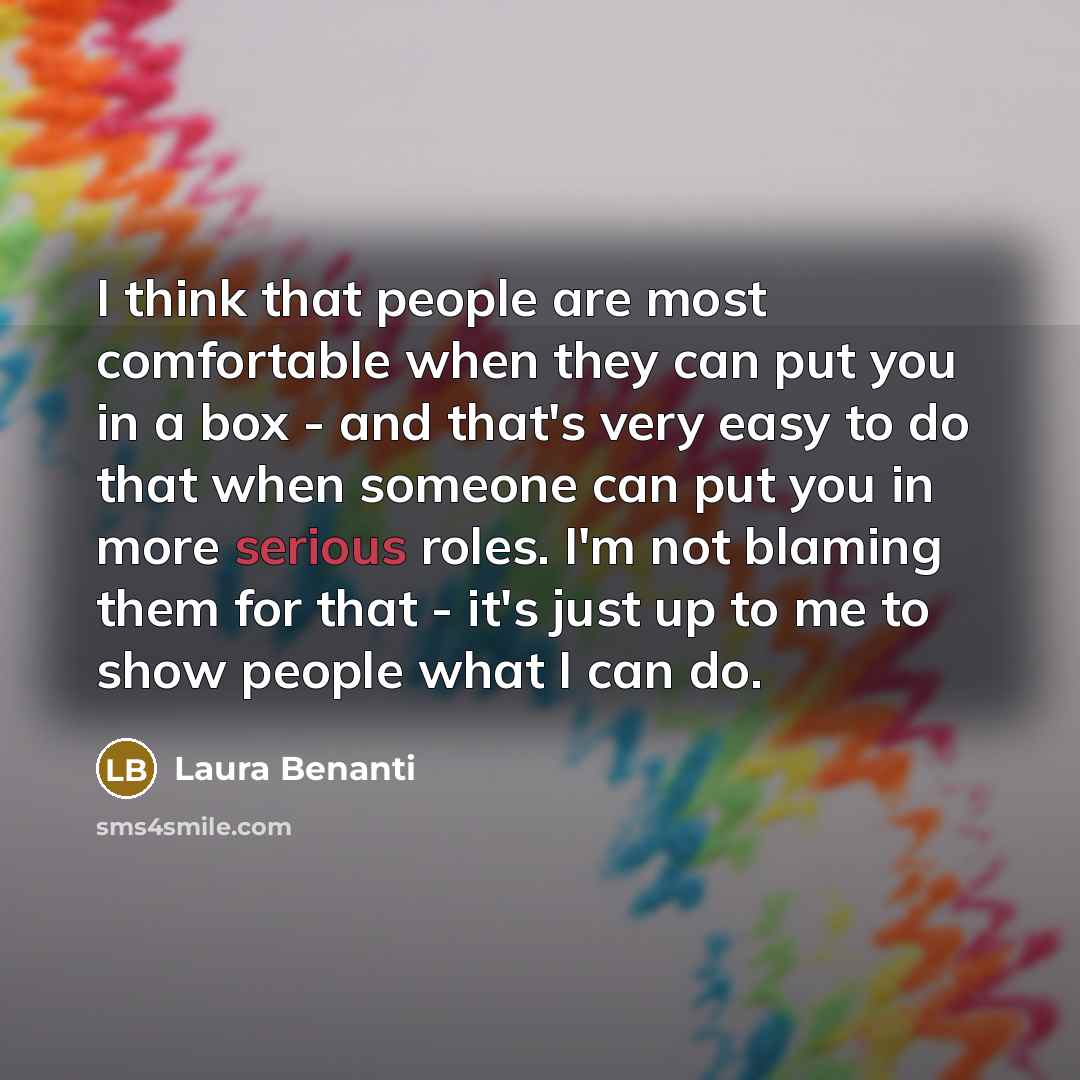 “I think that people are most comfortable when they can…” quote by Laura Benanti
