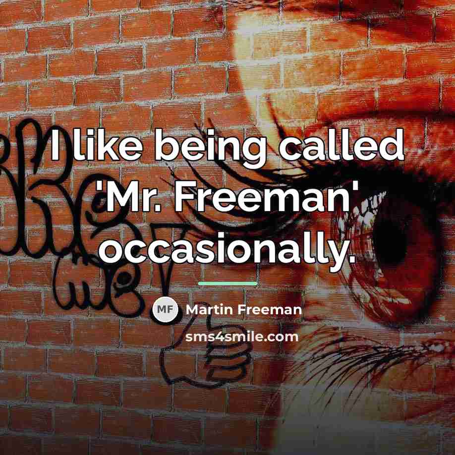 “I like being called 'Mr. Freeman' occasionally.…” quote by Martin Freeman