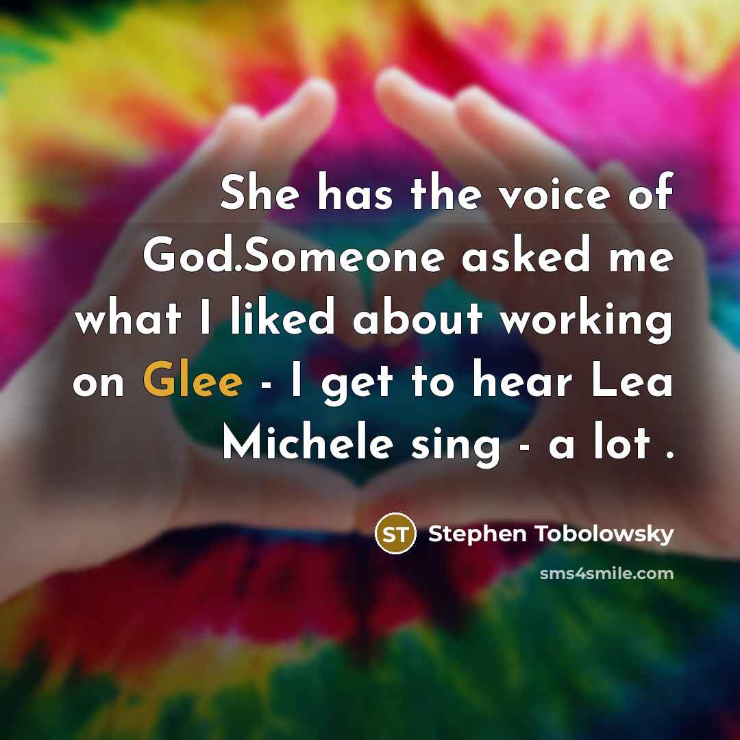 “She has the voice of God.Someone asked me what I…” quote by Stephen Tobolowsky