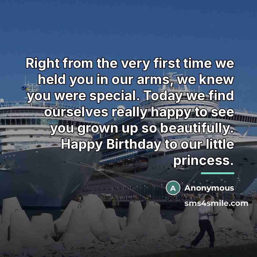 “Right from the very first time we held you in…” quote by Anonymous