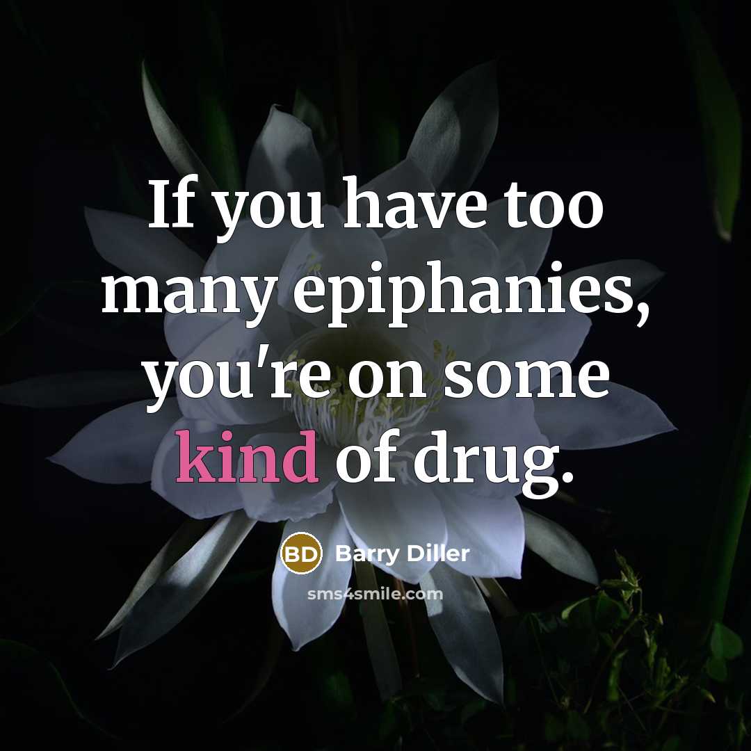 “If you have too many epiphanies, you're on some kind…” quote by Barry Diller