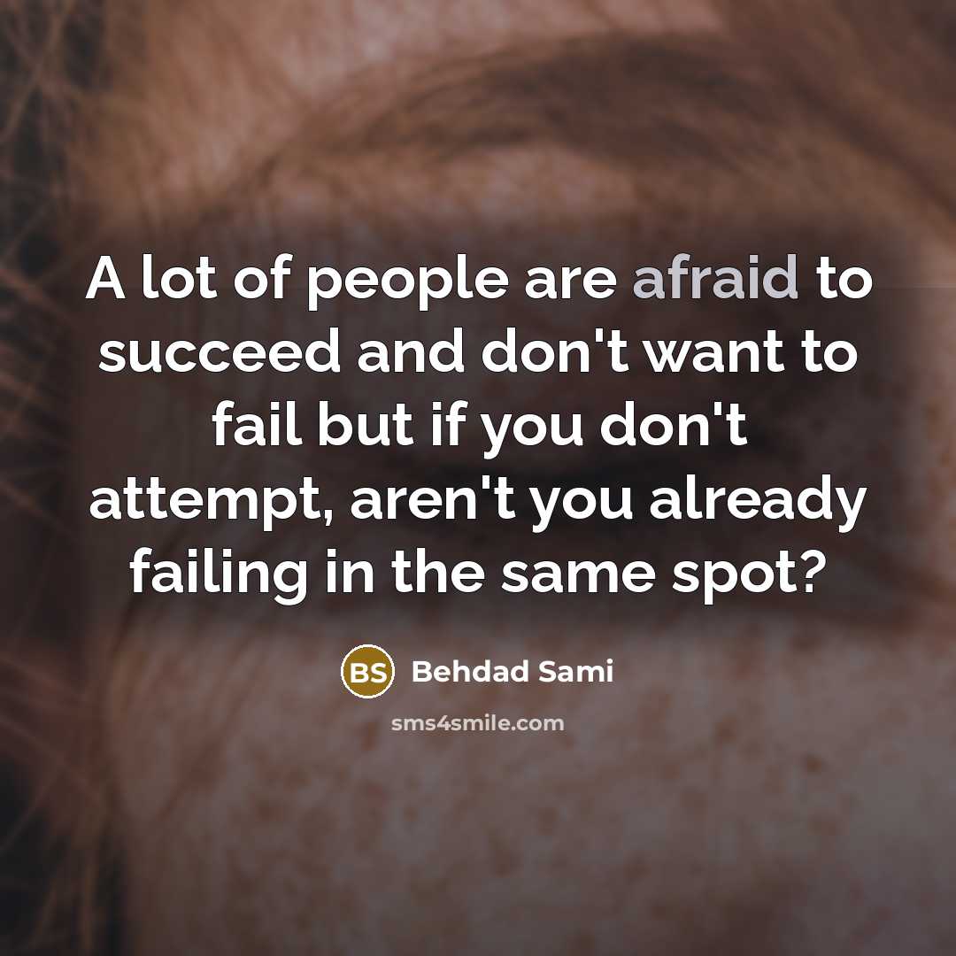 “A lot of people are afraid to succeed and don't…” quote by Behdad Sami