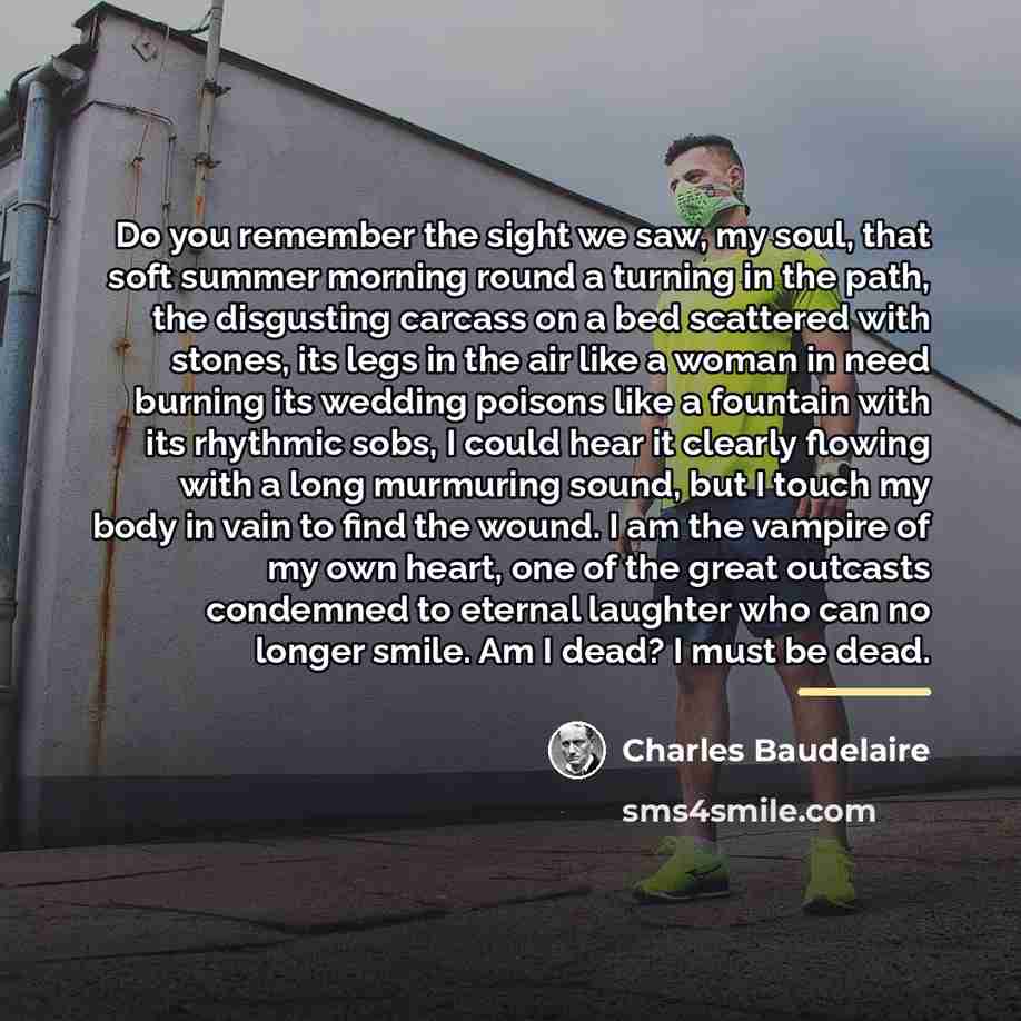 “Do you remember the sight we saw, my soul, that…” quote by Charles Baudelaire