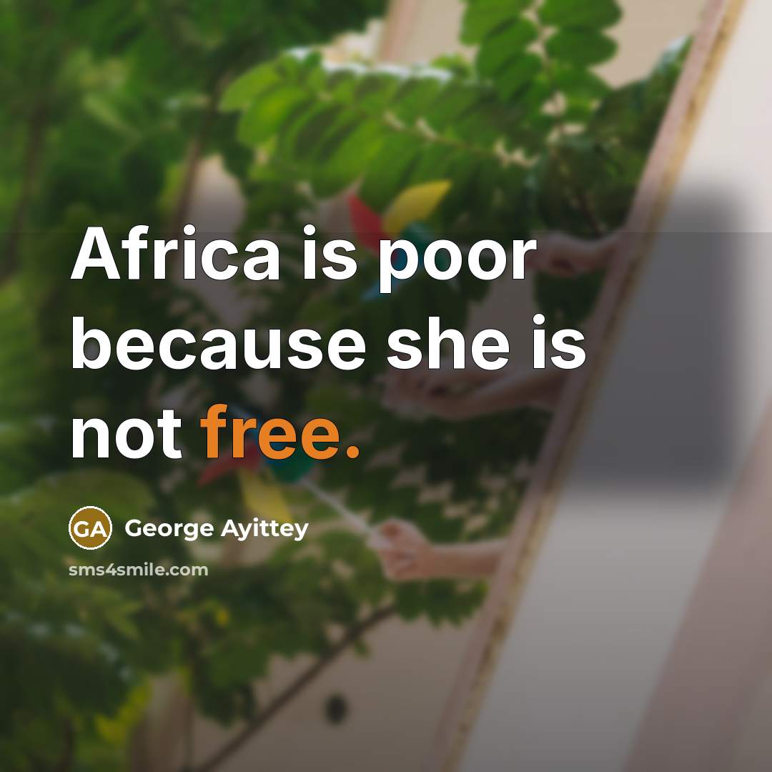 “Africa is poor because she is not free.…” quote by George Ayittey