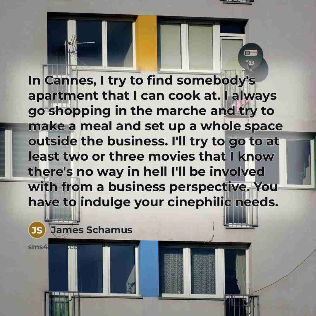 “In Cannes, I try to find somebody's apartment that I…” quote by James Schamus