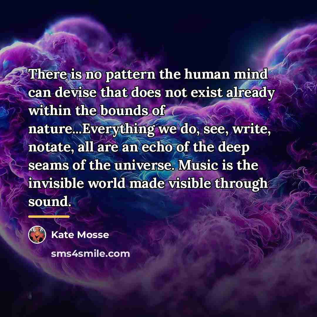 “There is no pattern the human mind can devise that…” quote by Kate Mosse