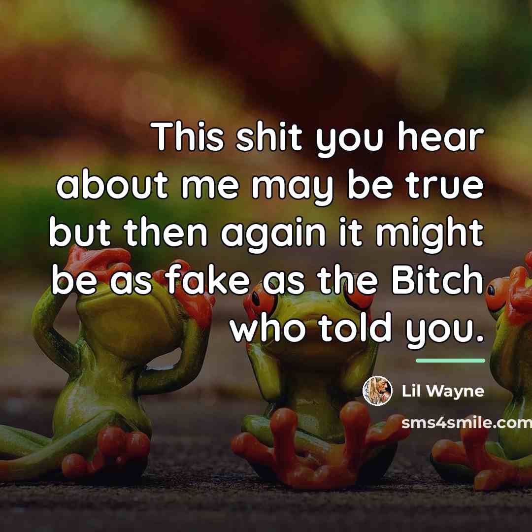“This shit you hear about me may be true but…” quote by Lil Wayne