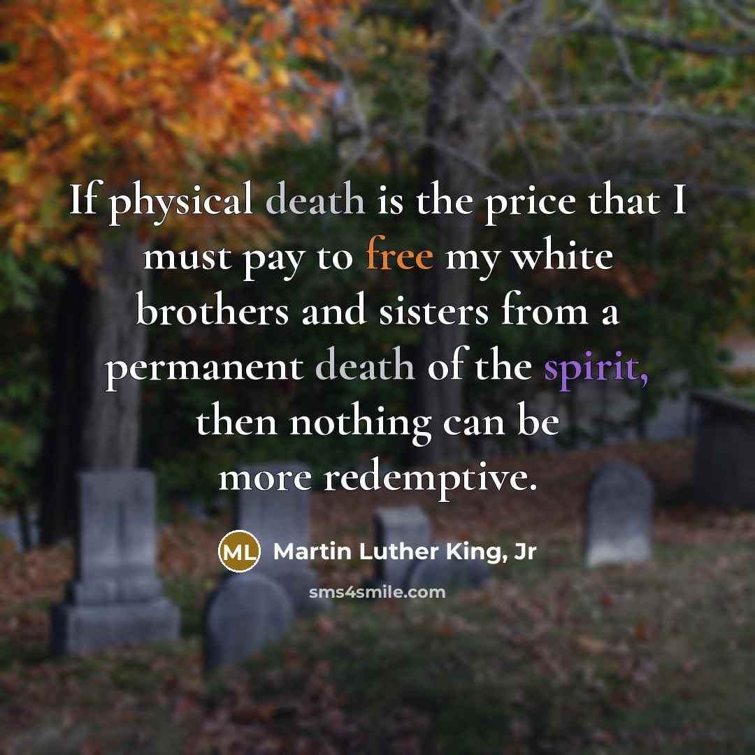 “If physical death is the price that I must pay…” quote by Martin Luther King, Jr