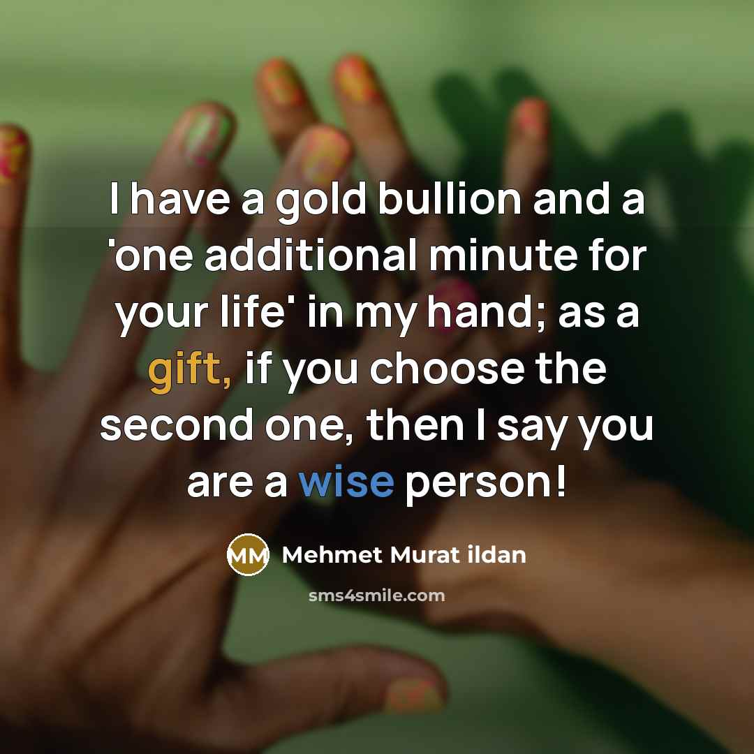 “I have a gold bullion and a 'one additional minute…” quote by Mehmet Murat Ildan