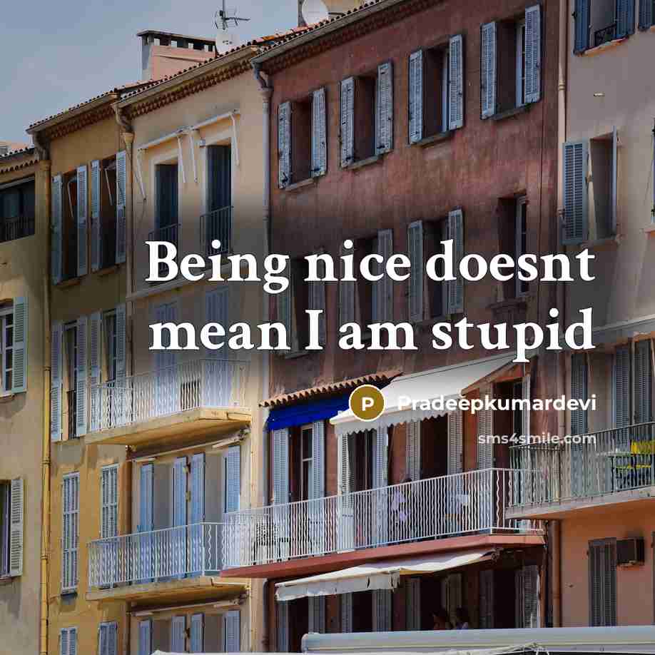 “Being nice doesnt mean I am stupid…” quote by Pradeepkumardevi