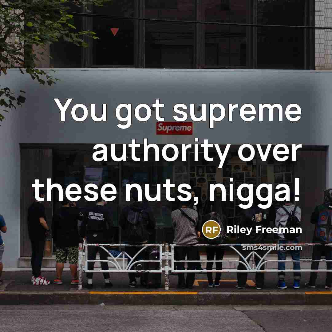 “You got supreme authority over these nuts, nigga!…” quote by Riley Freeman