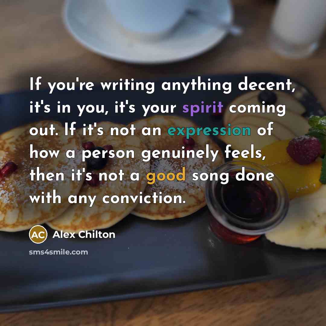 “If you're writing anything decent, it's in you, it's your…” quote by Alex Chilton