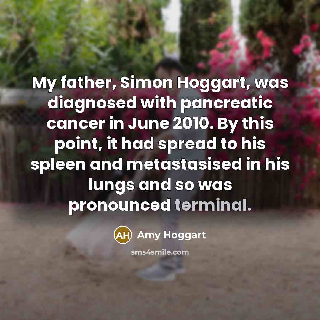 “My father, Simon Hoggart, was diagnosed with pancreatic cancer in…” quote by Amy Hoggart