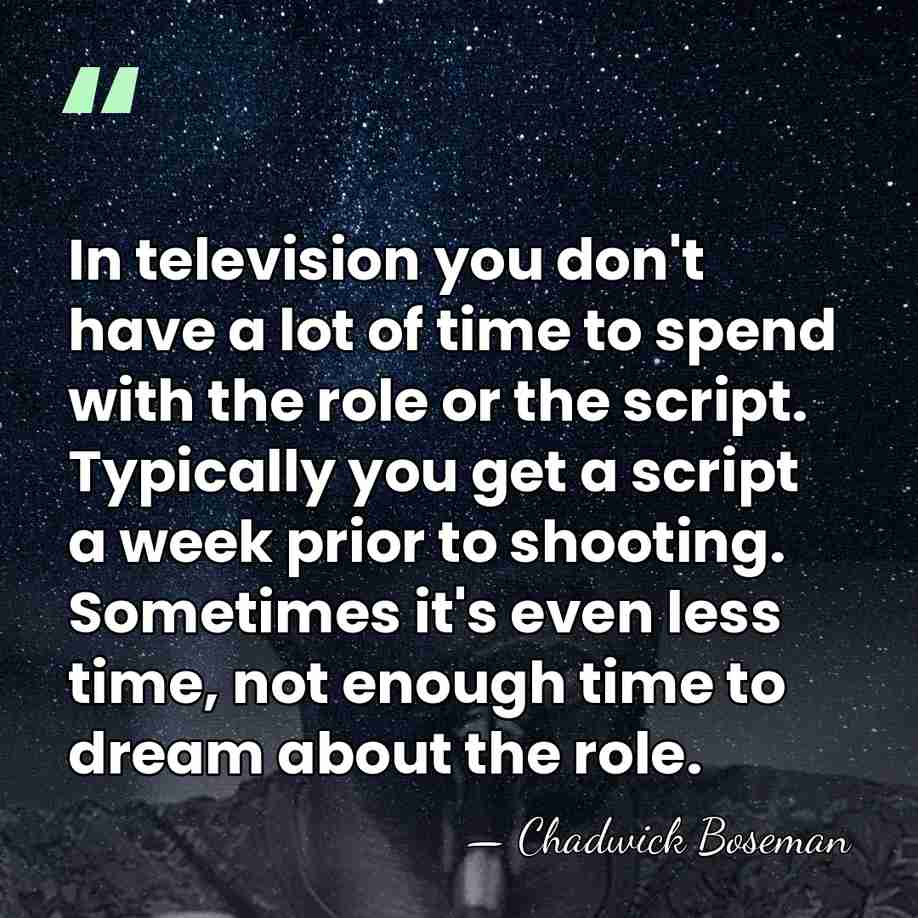In television you don't have a lot of time to spend with&hellip; - Chadwick Boseman