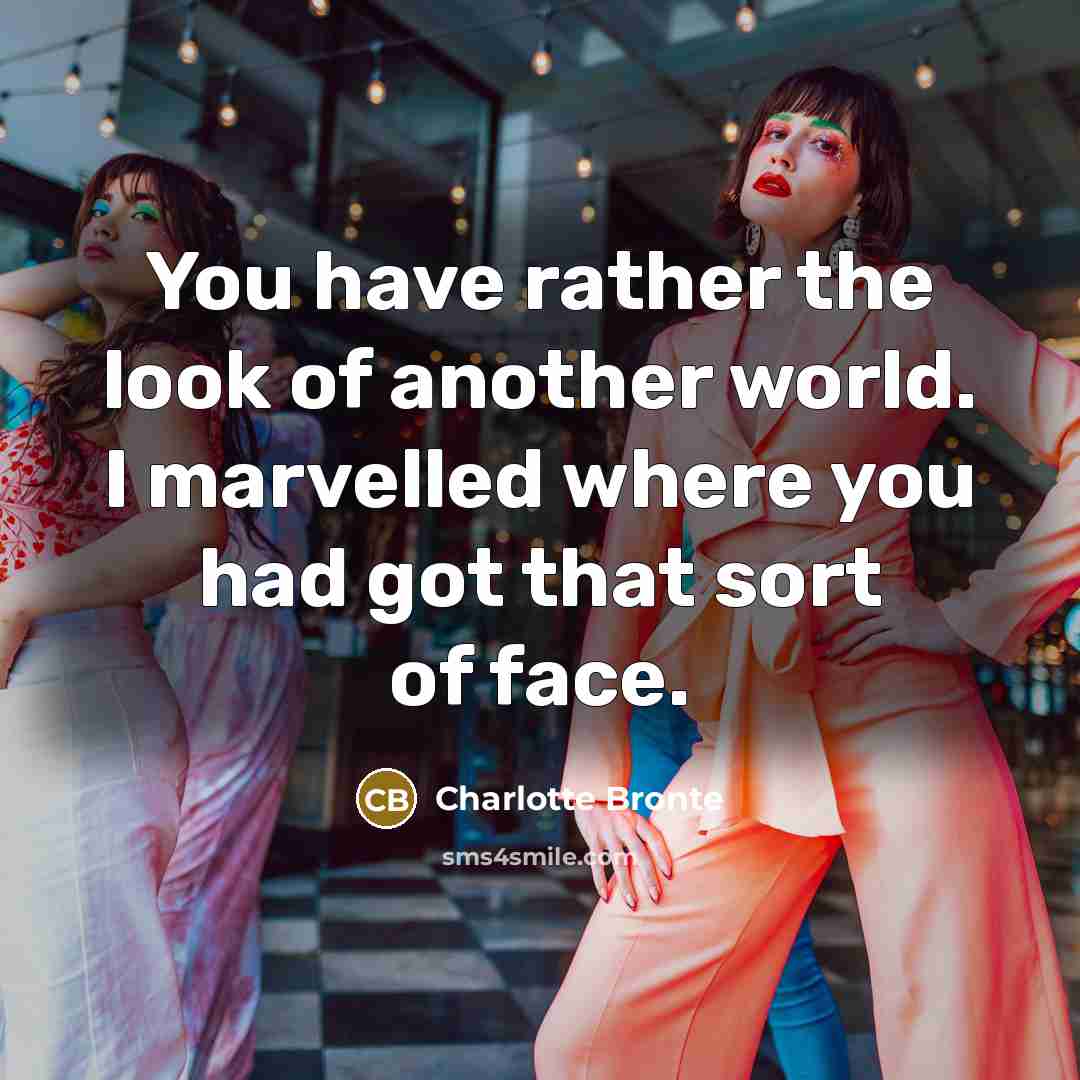 “You have rather the look of another world. I marvelled…” quote by Charlotte Bronte