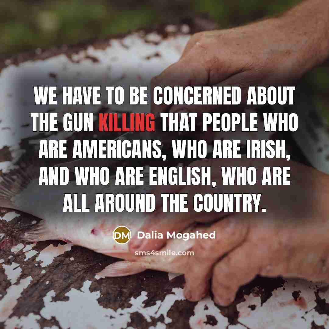 “We have to be concerned about the gun killing that people who are Americans, who are Irish, and who are English, who are all around the country.” quote by Dalia Mogahed