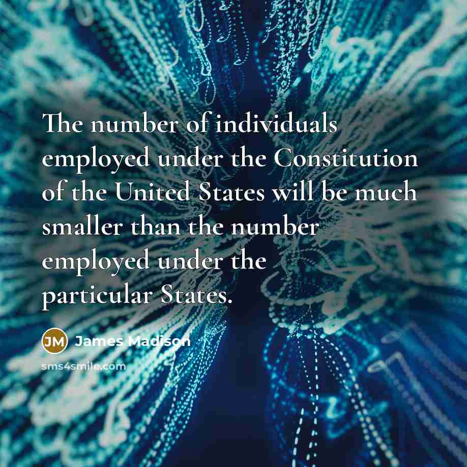 “The number of individuals employed under the Constitution of the…” quote by James Madison