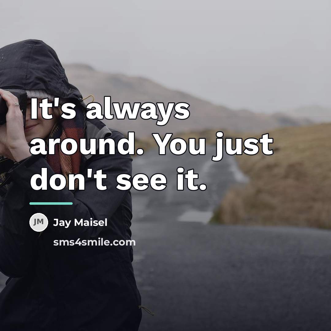 “It's always around. You just don't see it.…” quote by Jay Maisel