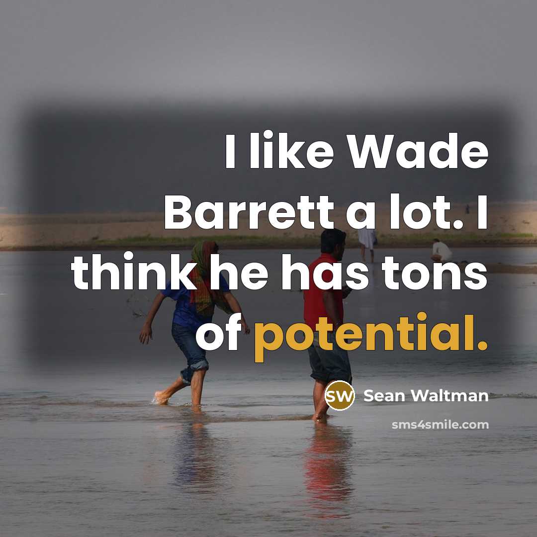 “I like Wade Barrett a lot. I think he has…” quote by Sean Waltman